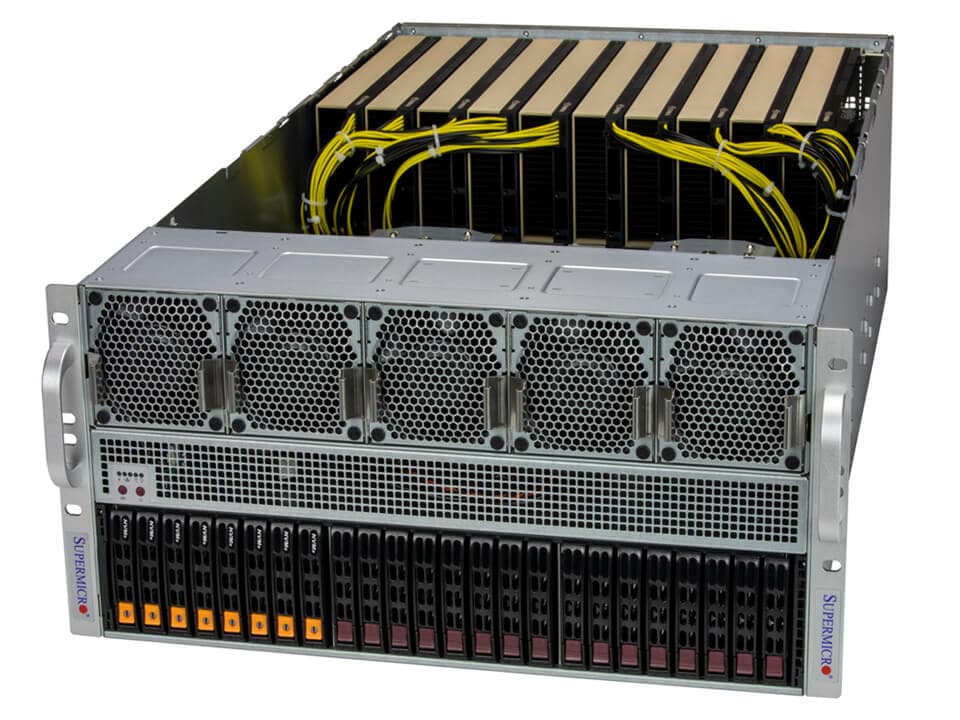 Supermicro DP Intel 5U Dual-Root PCIe GPU System with up to 10 GPUs and extended thermal capacity (SYS-521GE-TNRT)