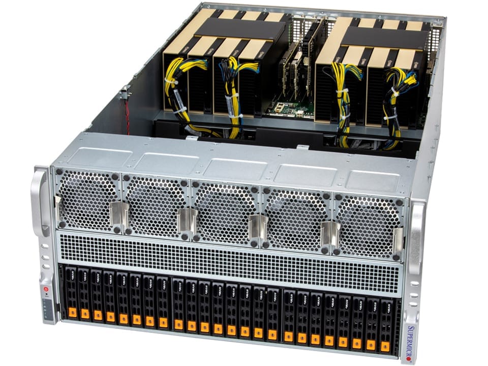 Supermicro DP Intel 5U Dual-Root PCIe GPU System with up to 10 GPUs and extended thermal capacity (SYS-522GA-NRT)