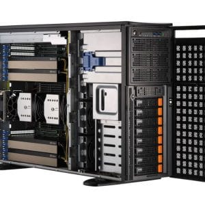 Supermicro DP Intel Workstation with up to 4 NVIDIA H100 or A100 PCIe GPUs (SYS-741GE-TNRT)