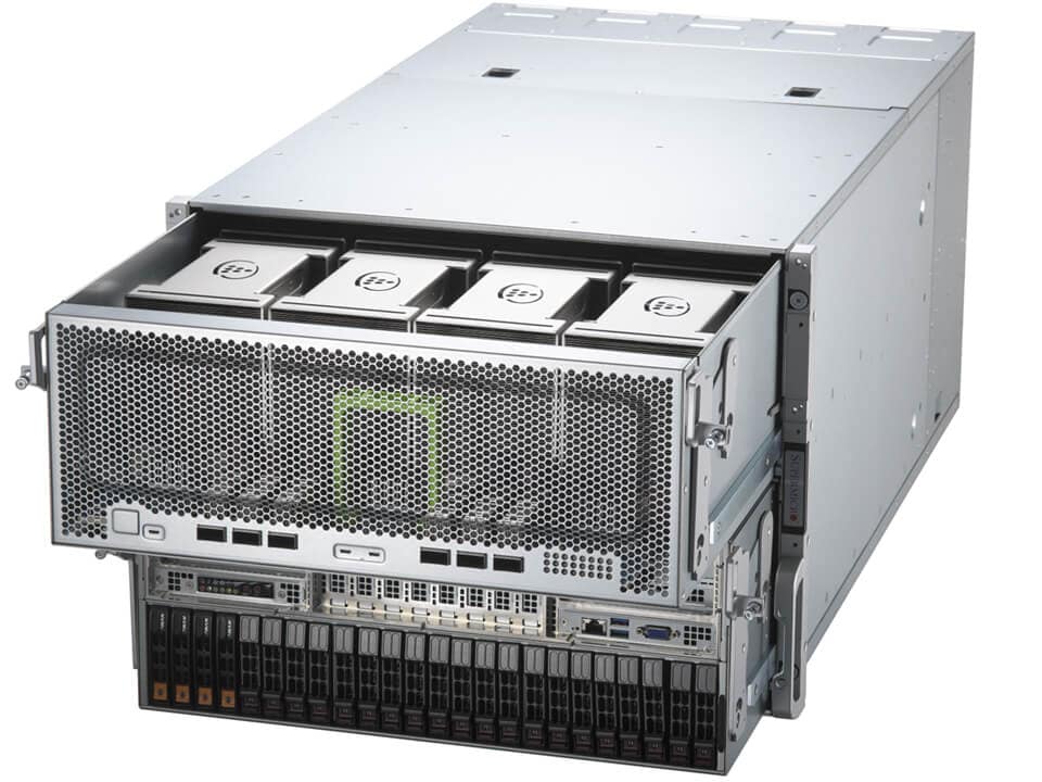 Supermicro 8U AI training platform with 8 Gaudi2 accelerators (SYS-820GH-TNR2)