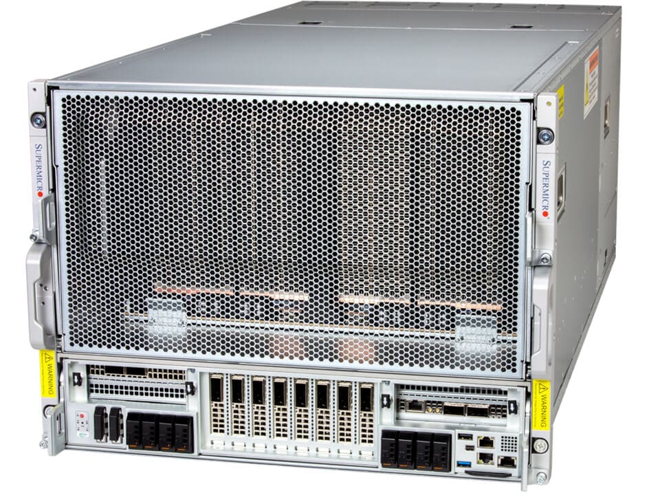 Supermicro DP Intel 8U System with NVIDIA HGX B200 8-GPU supporting 32 DIMMs (SYS-822GS-NBRT)